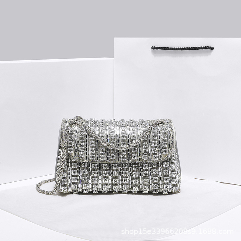 New Celebrity Crossbody Evening Fashionable Diamond Inlaid with High Quality and Exquisite Square Women's Handheld Bag