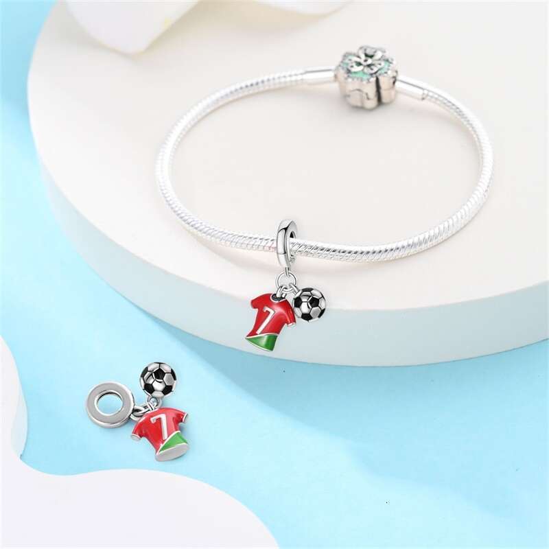 Sports Series Charm Jewelry Football Beads 925 Sterling Silver Pendant Fit Original Bracelets DIY Souvenir Gift