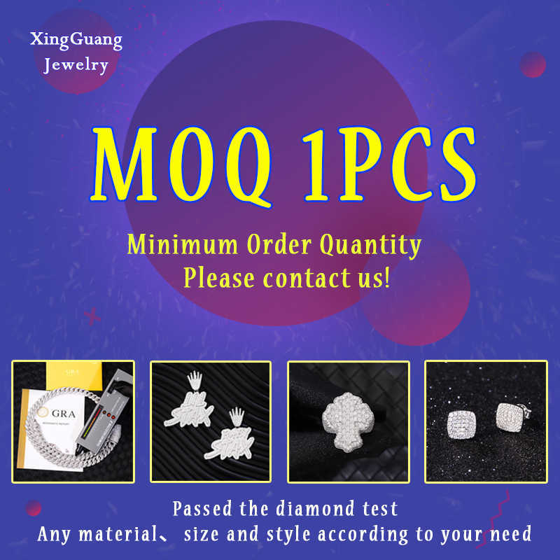 Fashion Design 13mm 15mm wide iced out Moissanite dia Sier cuban k Necklace/bracelet chain for Rapper hiphop jewelry
