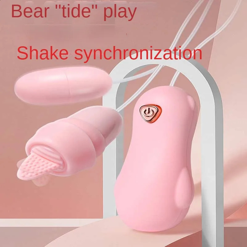 12 Speed Double Egg Licking Vibrator Toy Female Clitoral Stimulation Sex Toy for Women Gode Cute Masturbator Simulation Tongue 240904