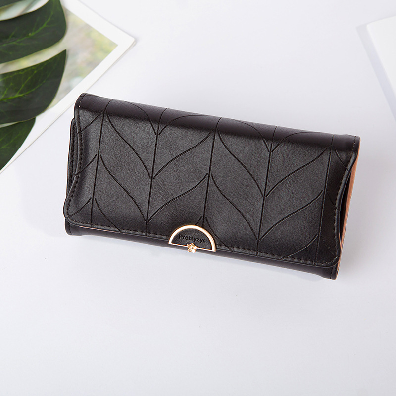 2024 wallet women's long plaid frosted bag cover type three fold big money clip coin purse