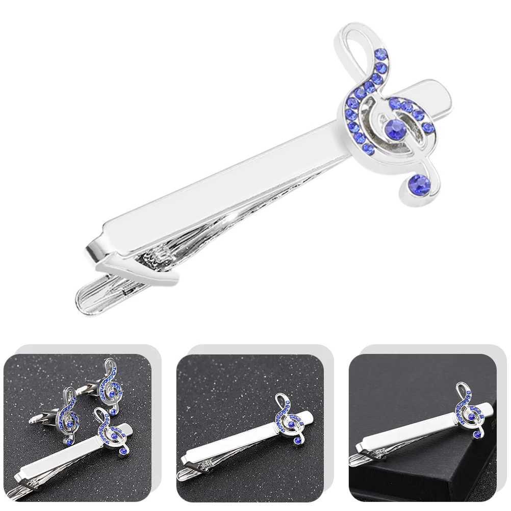2 Tie Clips European Fashion Mens Wedding Cufflinks Mens Chemical Cufflinks 64X26X19CM Alloy Music Notes W240914
