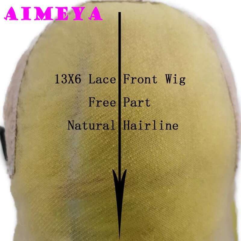 AIMEYA Yellow Long Body Wave 13X6 Deep Part Lace Front Wigs For Women Girls Heat Resistant Synthetic Hair Wig Daily Use