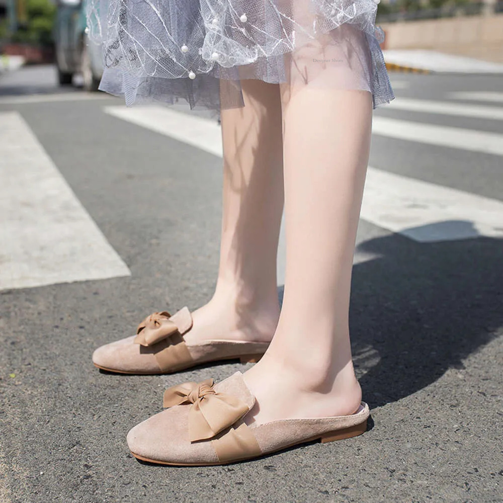 Low New Sandals Heels Baotou Half Wearing Women's Slippers Outside