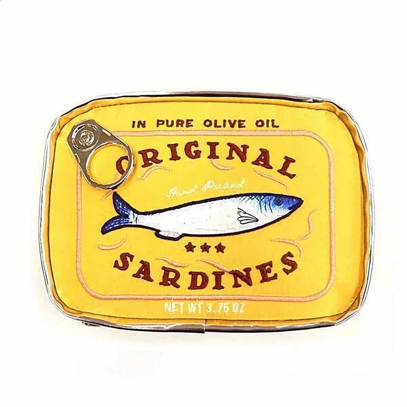 Novelty Retro Canned Sardines Style Cosmetic Bag Animal Makeup Bags Cute Portable Bath Travel Sack Women Handbags 240913