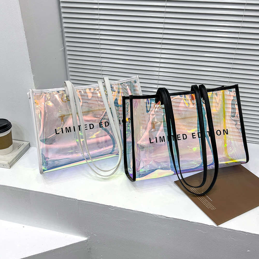 Designer bag Cute Holo Transparent Bags For Women Laser Clear Handbags Holographic PVC Candy Beach Waterproof Shoulder Bags Jelly Femme Bolso tote bag