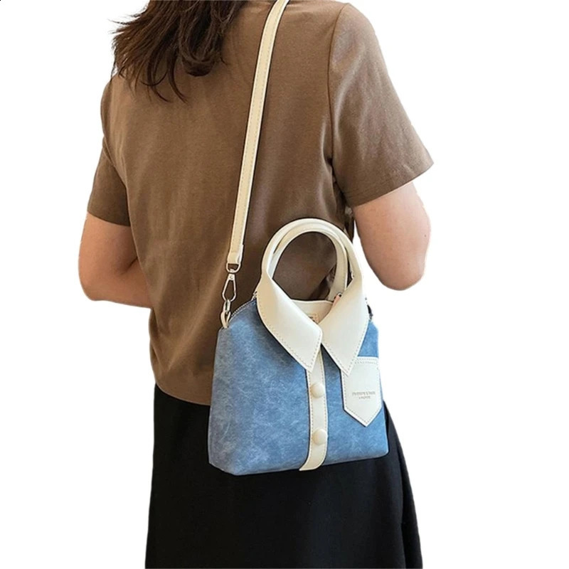 Clothing bag T-shirt handbag creative PU cross body bag womens retro handbag womens handbag with adjustable shoulder strap 240912