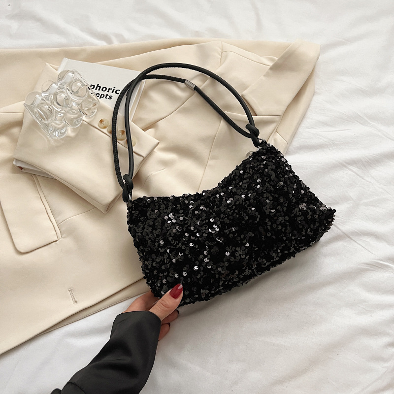 2024 Spring Women's Handbag, New Texture, Leisure, Western Style, Sparkling Single Shoulder Bag, Personalized Ins, Minimalist Crossbody