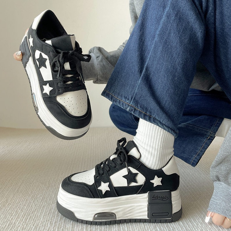 Fashion Women Sneakers Spring New Skateboard Trains Ladies Tennis Shoe Casual Lace-up Platform Vulcanized Shoes Versatile