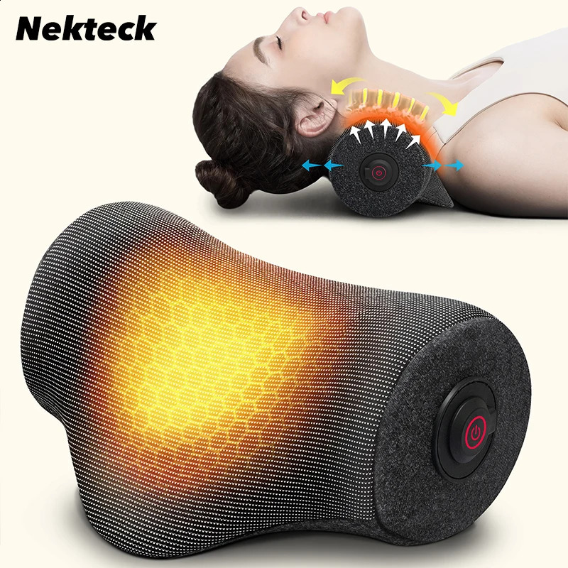 Nekteck electric massage pillow with multiple back and neck massagers providing a 5-second relaxation muscle and shoulder massage pad 240914