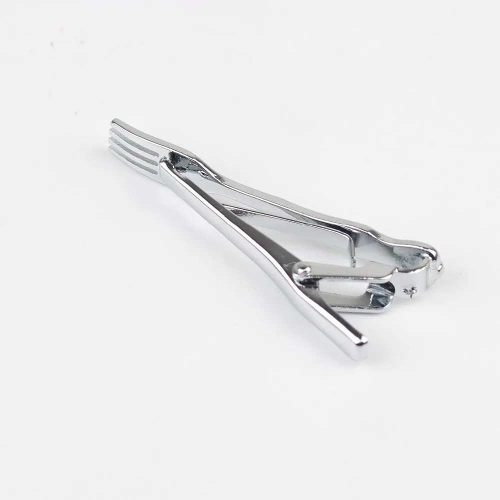 Mens tie pin clip chrome stainless steel jewelry fork spoon grooms clothing accessories W240914