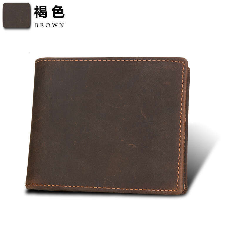 AMZZ New Genuine Soft Short Money Clip Men's Cowhide Leather Wallet 92