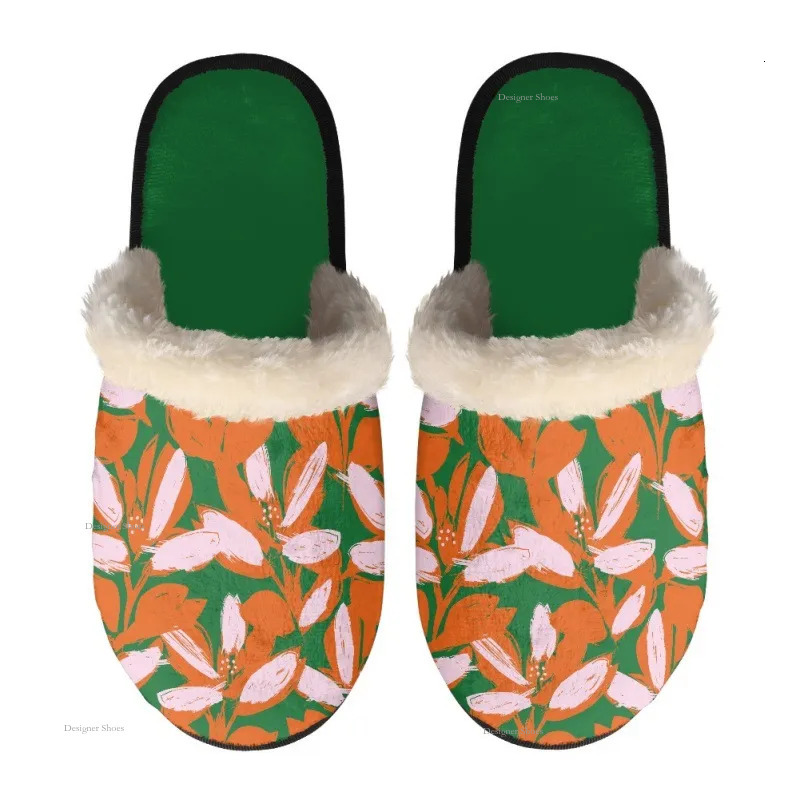 New GAI GAI Winter Slippers Plush Warm Women Home Brown Pink Couple Slippers