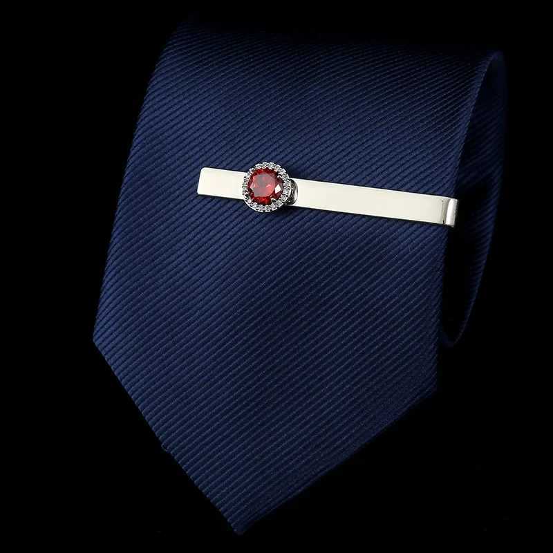 Mens high-end round zircon tie clip fashionable wedding dress necklace accessories jewelry luxury rhinestone tie clip mens gift W240914