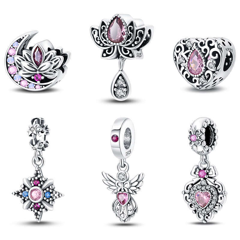 925 Sterling Silver Classical Lotus Charms Beads Fit Original Bracelets DIY Romantic Valentine's Day Jewelry Gifts