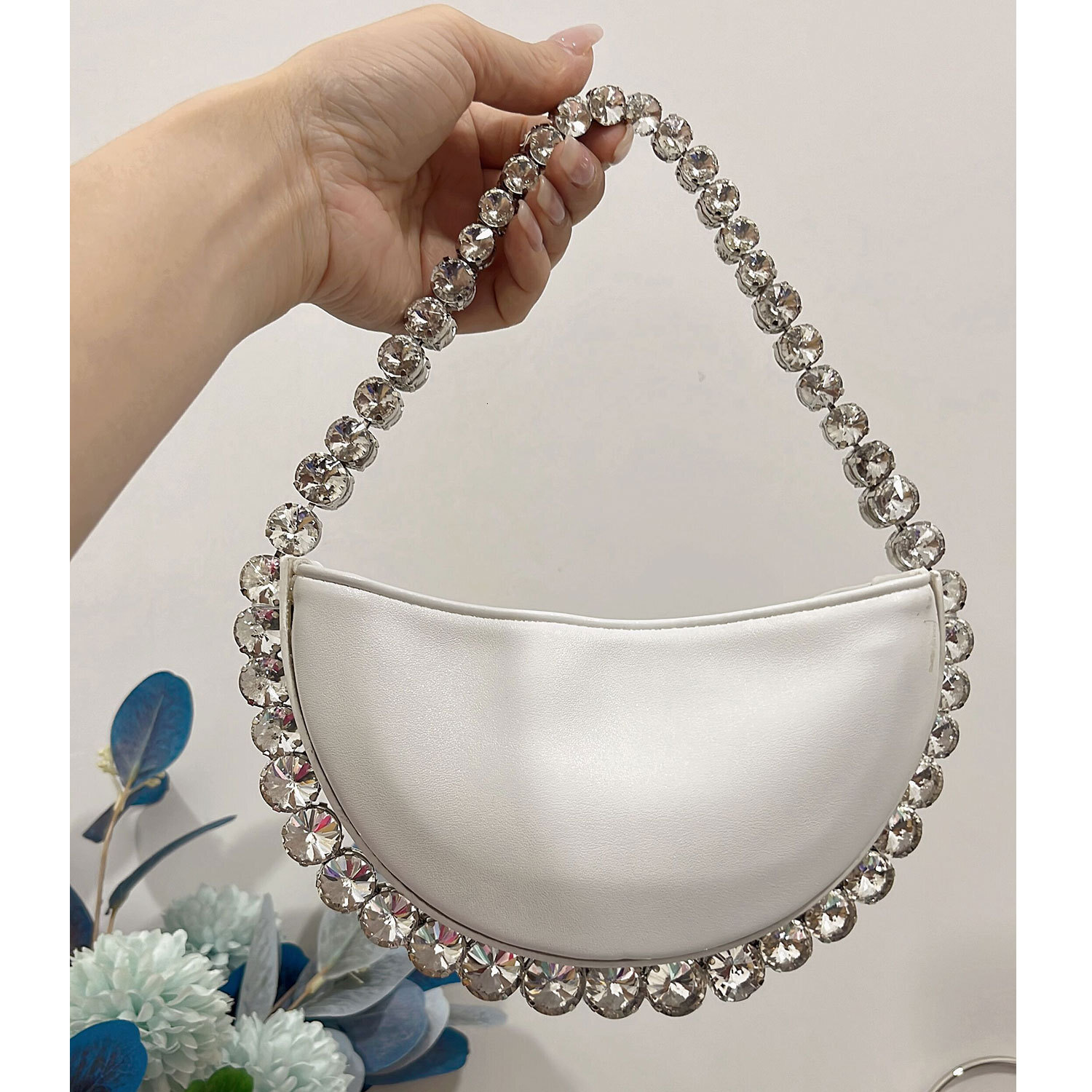 24 New Women's French Super Shining Diamonds Underarm Instagram Same Water Diamond Shoulder Bag Handheld