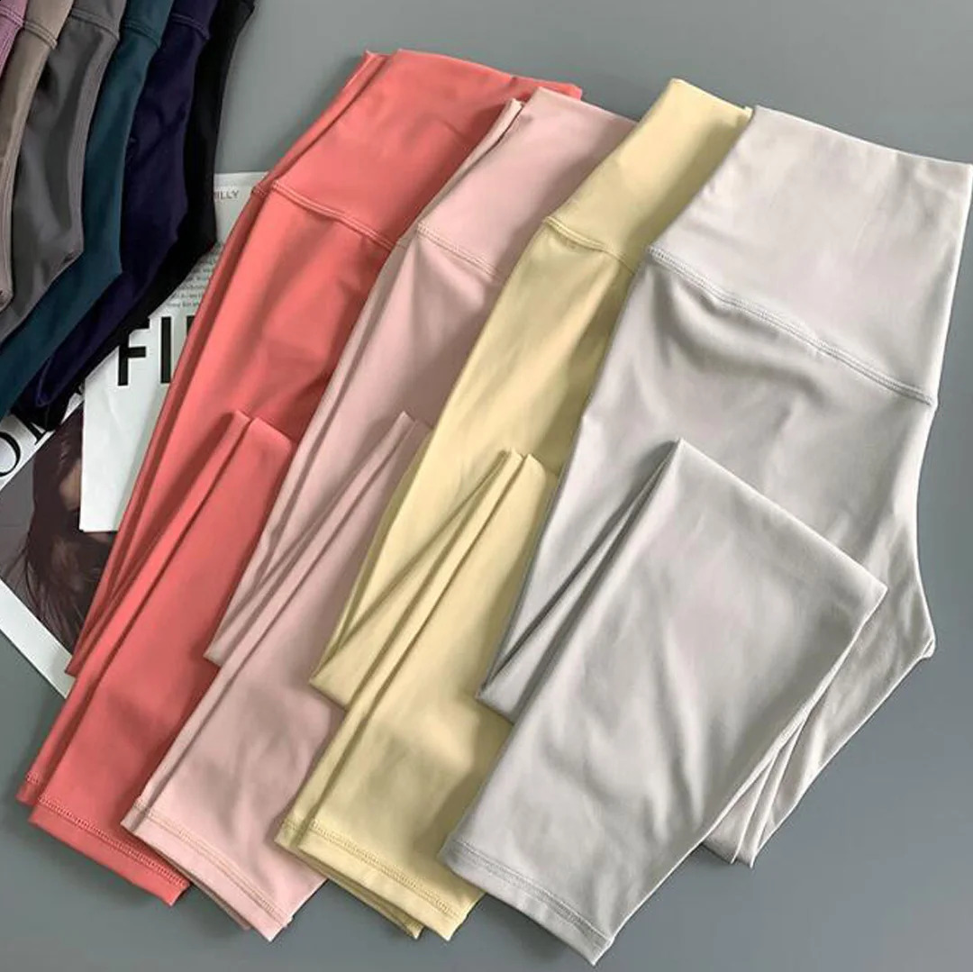 Womens high waisted tight sports running pants 4way stretch 240913