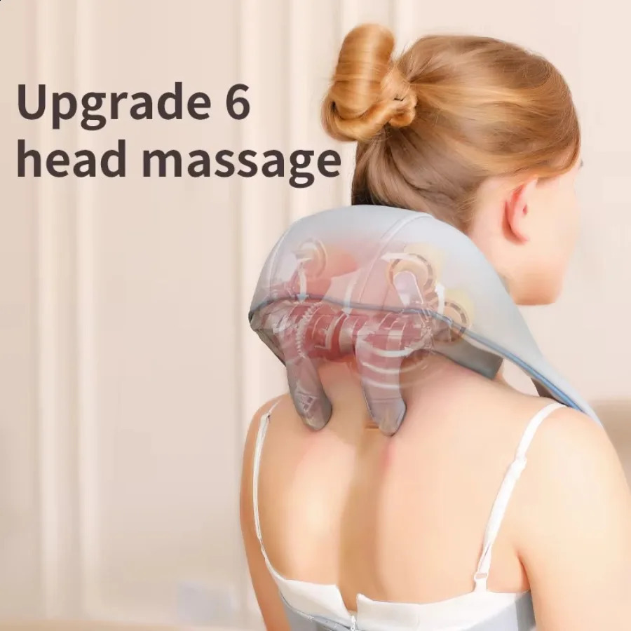 Wireless neck and shoulder kneading massage pillow electric neck and back massager Cervical back relaxation massage shawl 240914