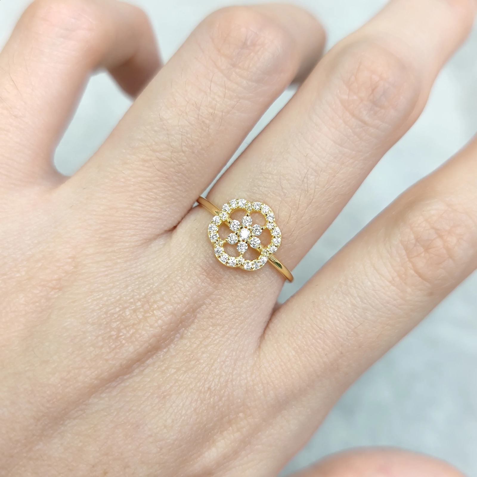 GEMS BALLET 925 Sterling Silver Floral Cluster Ring Unique Minimalist Flower Gold Gift for Her 240906