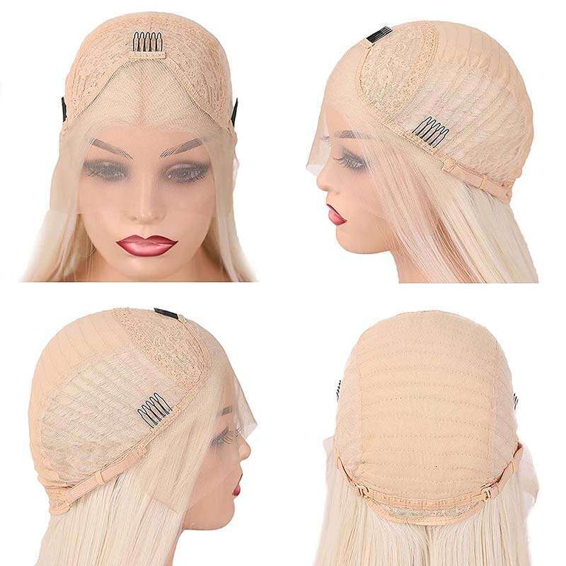 AIMEYA Blonde Wig For Women Ombre Color Lace Front Wigs Highlights Natural Looking Synthetic Hair Heat Resistant Daily Use