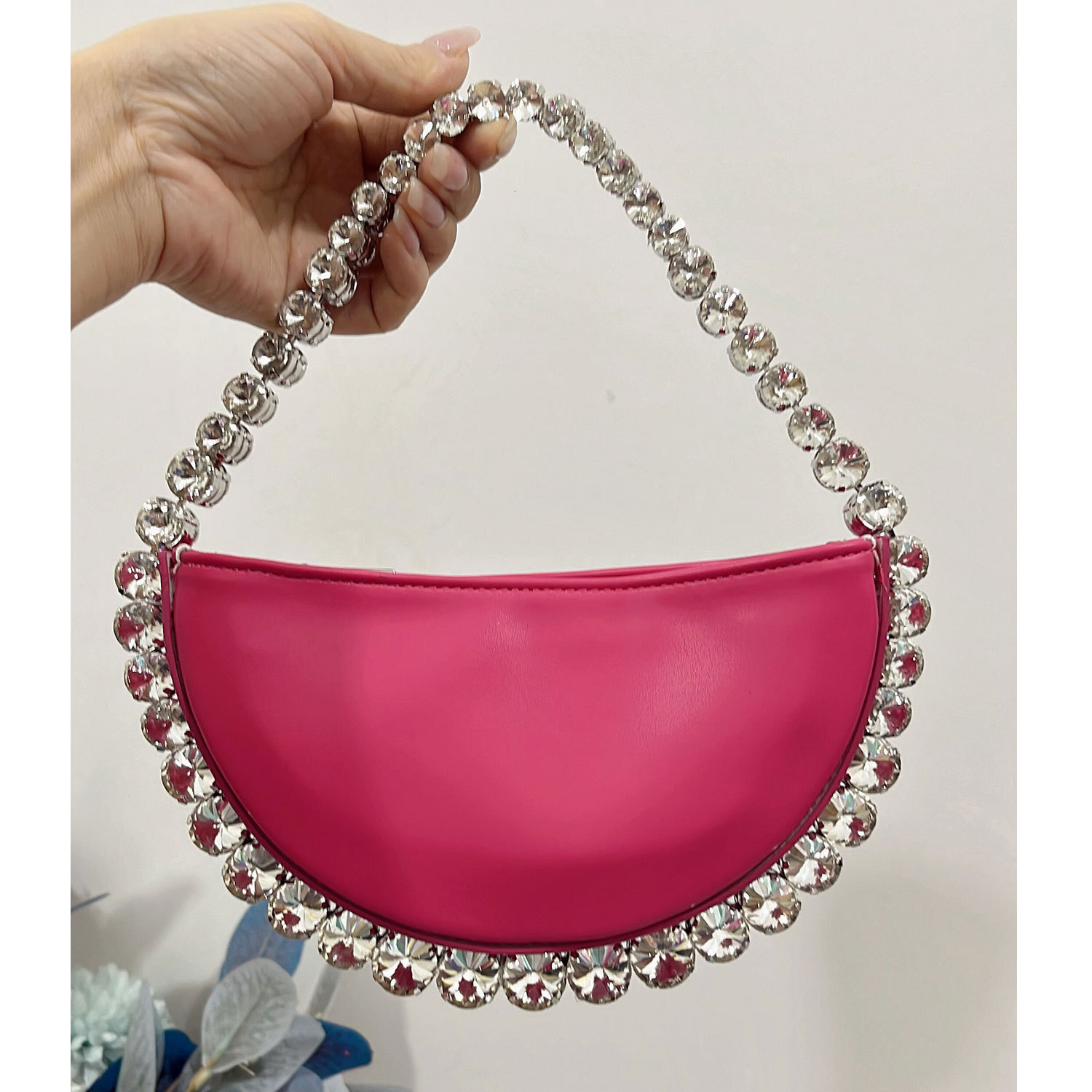 24 New Women's French Super Shining Diamonds Underarm Instagram Same Water Diamond Shoulder Bag Handheld