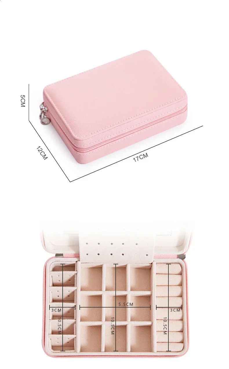 Jewelry Organizer Display Travel Jewelry Case Boxes Portable Jewelry Box Leather Storage Case Joyeros Organizador De Joyas 240910