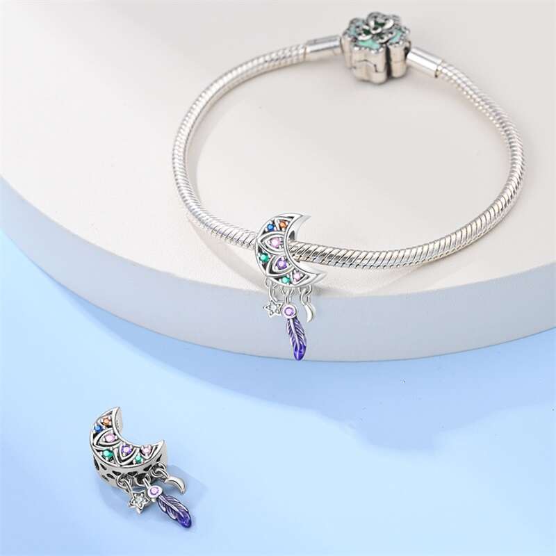 New 925 Sterling Silver Butterfly Dream catcher Tassel Charms Pendant Feather Bead Fit Original Bracelets DIY Jewelry