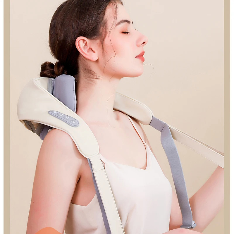 Neck and Shoulder Massager Wireless Electric Compression Kneading Multi functional Back Massager Shoulder Massage 240914