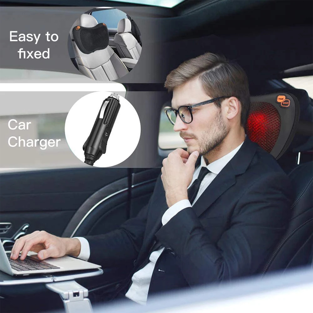 Back massager deep neck tissue shoulder massage pillow lower back calf whole body muscle relief 240914