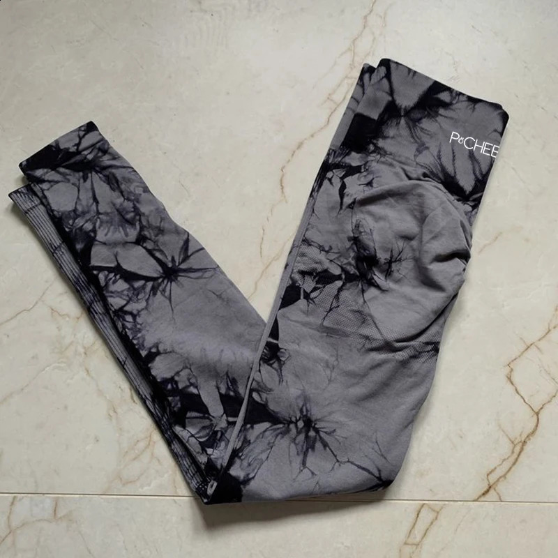 Pcheebum Seamless Legs Womens Bubble Gum Tie Dye Lightning Marble Pants Fitness Gym Exercise 240913