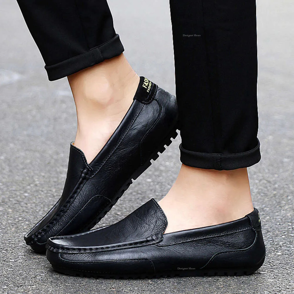 For Loafers Leather Casual Moccasins Breathable Slip On Sneakers Men Driving Comfort Flats Dress Shoes