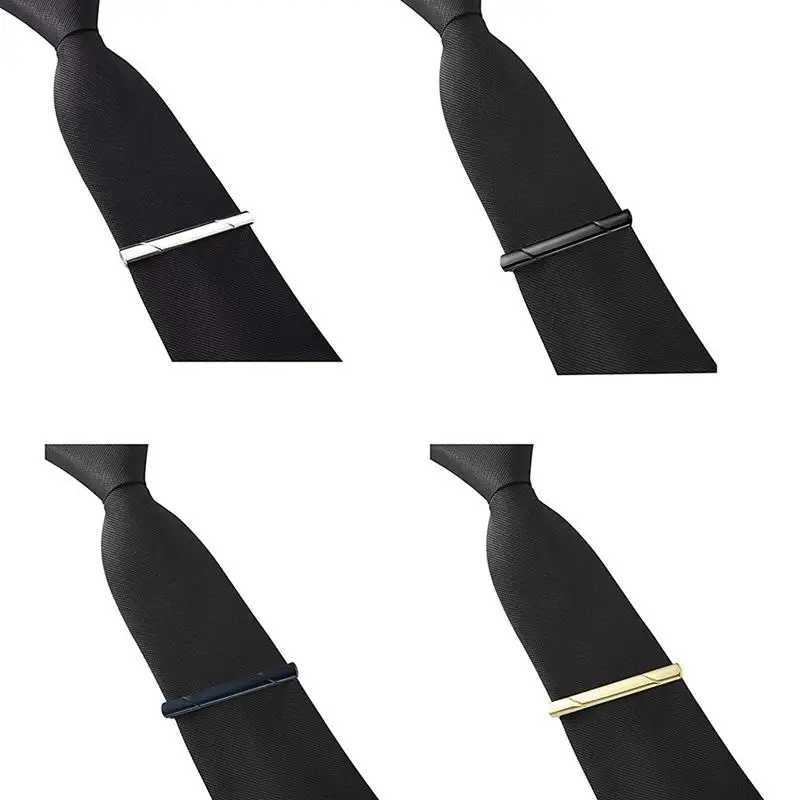 4 mens tie clips mens tie clip set regular tie neck wedding business clip W240914