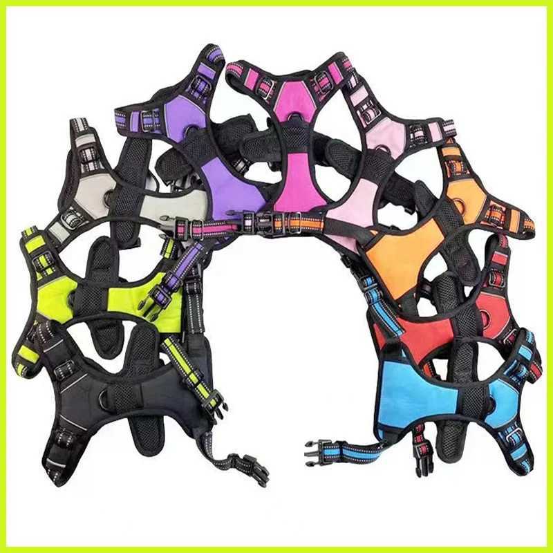 No Pull Dog Harness Front Clip Heavy Duty Reflective Easy Control Handle for Large Dog Walking