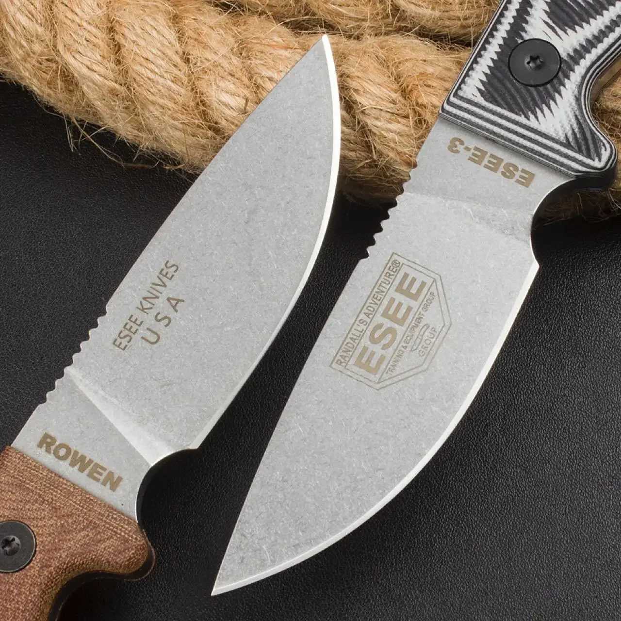 Tactical knife Tactical Fixed Blade Knife ESEE-3 Rowen 9Cr18Mov Stonewashed Blade G10/linen Handle Outdoor Hunting Knife Survival with Sheath M240914