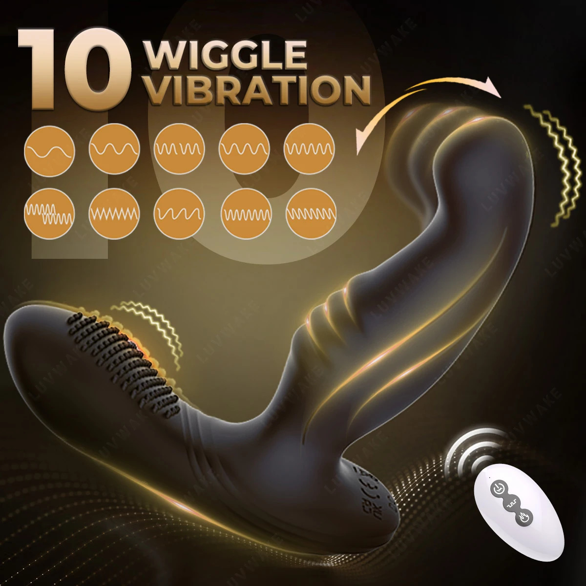 10 Wiggling Anal Plug Butt Prostate Massager Male Sex Toy 240914
