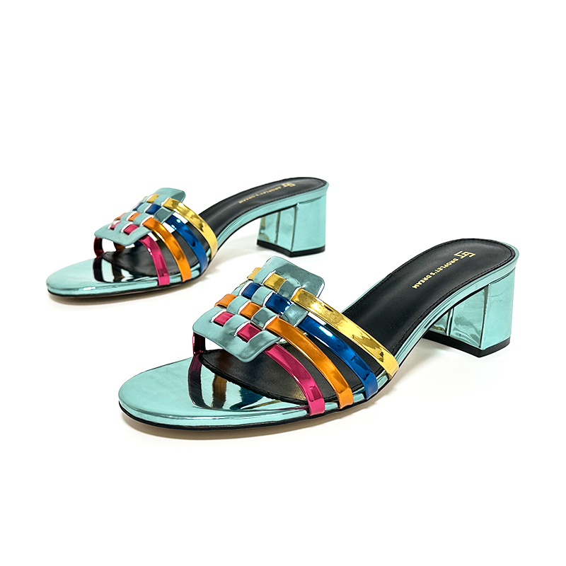 designer slippers heels for women sexy sandals indoor outdoor slides Genuine Leather shoes with box size 35-44