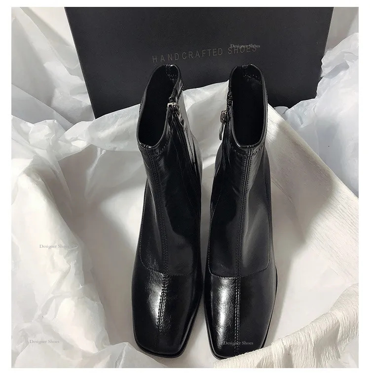Trouser Autumn Women's Boots Korean Version Sexy Style Minimalist Style Chunky Heel Comfortable Triple Black Free Shipping