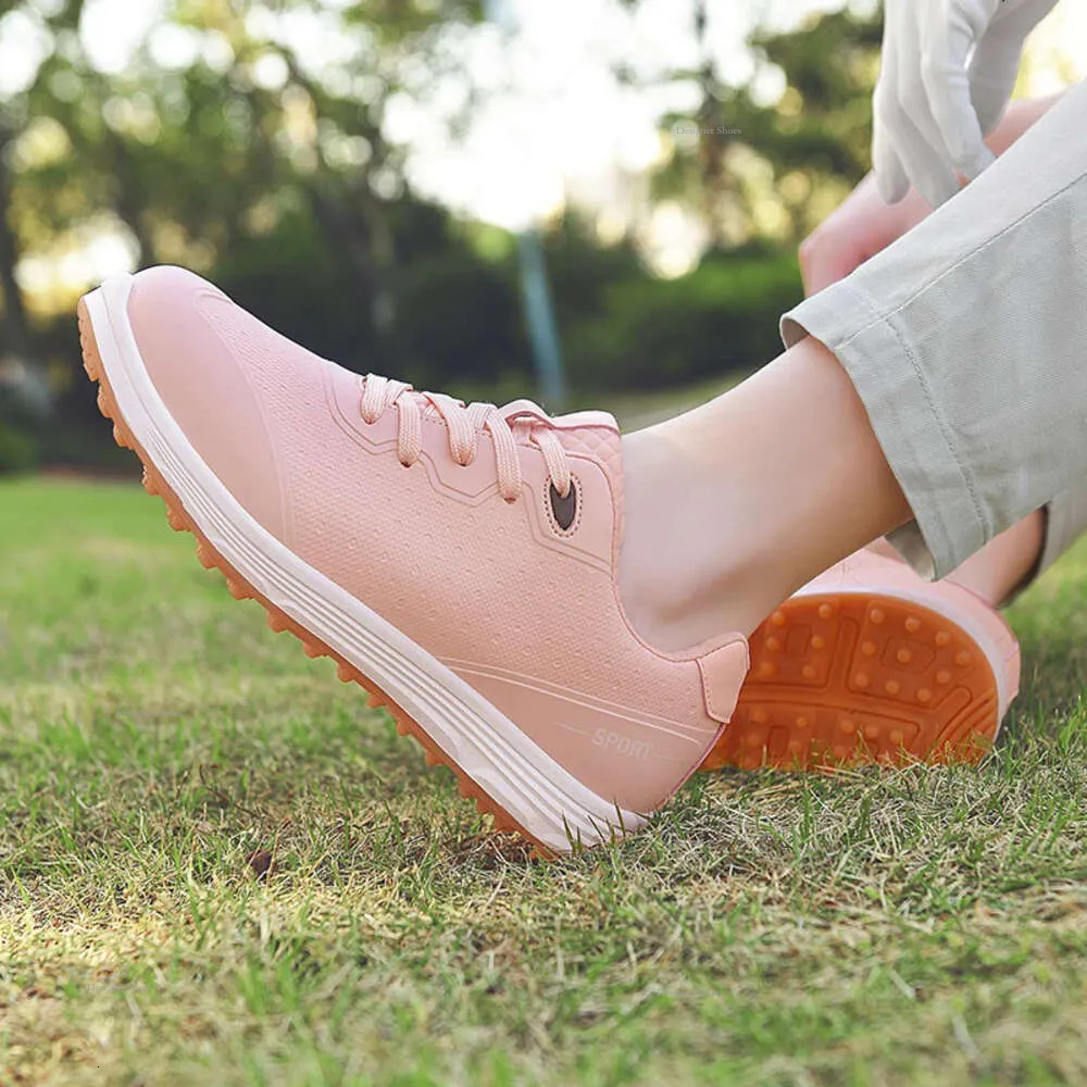 Women Comfortable Waterproof Golf Sneakers Outdoor Walking Men Golfing Footwear Anti Slip Knob Athletic Golfer Shoes ing er