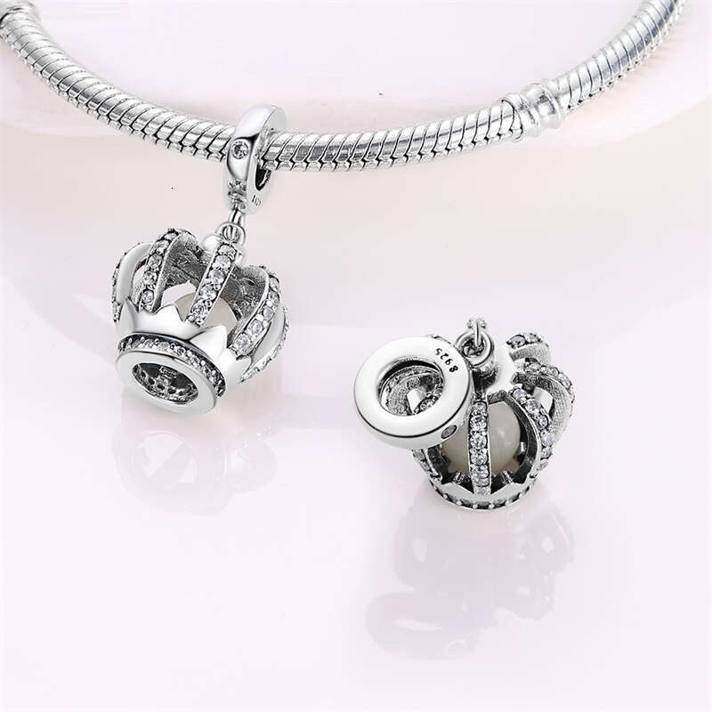 925 Sterling Silver Eternal Love Crown Lock key Charms Beads Fit Original Bracelets DIY Jewelry Valentine's Day Gift