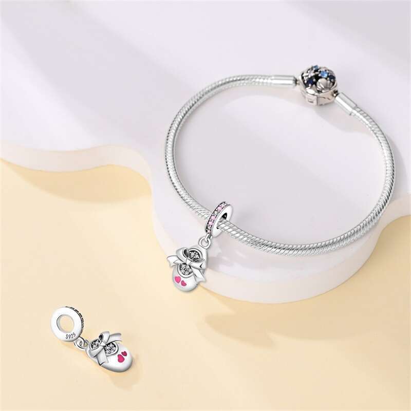 New 925 Sterling Silver Baby Shoes Love Family Charms Beads Fit Original Bracelet DIY Mother's Day Jewelry Gift
