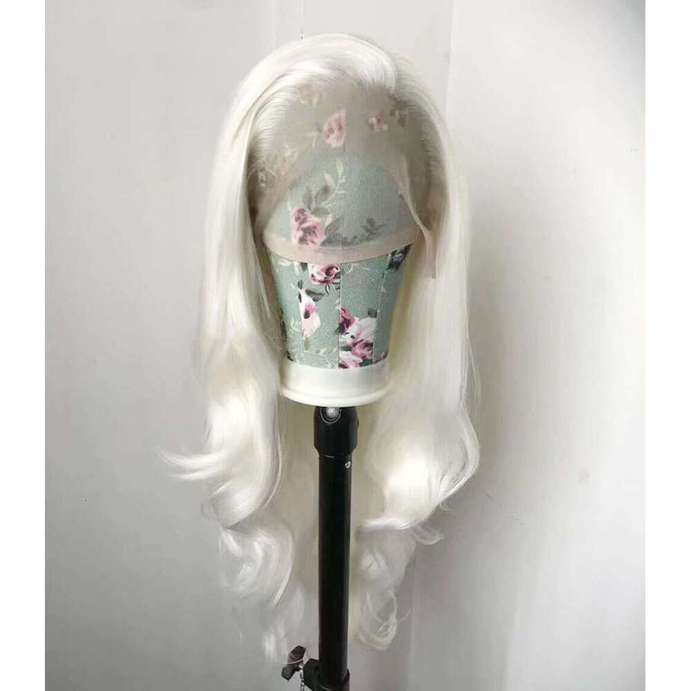 AIMEYA Wave White Lace Front Wig For Women Free Part Natural Haire Heat Resistant Synthetic Daily Wear Cosplay Wigs