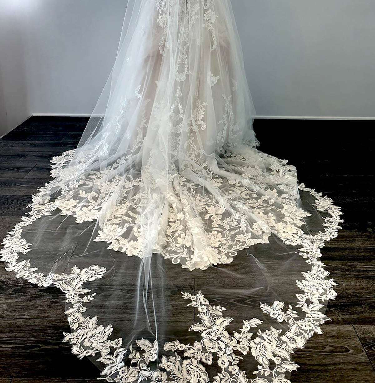Simple Wedding Veil Appliques One Layer Long Chapel Length Bridal Veils Applique Edge Wedding Accessories Custom Made