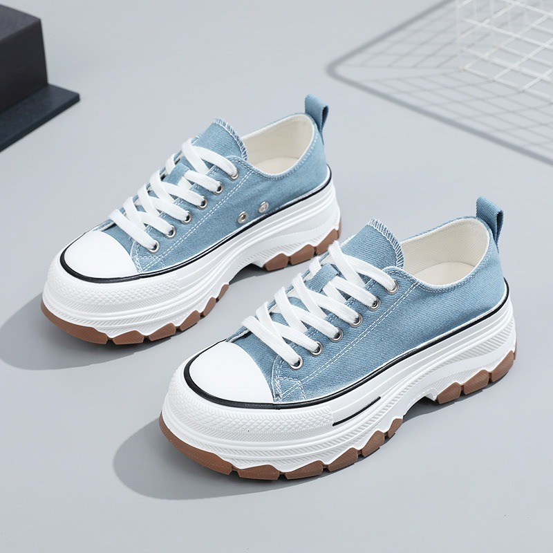 Classic Canvas Female Fashion Sneakers Women Thick Bottom Plate Heightening Casual Women's Shoes atos De Mujer