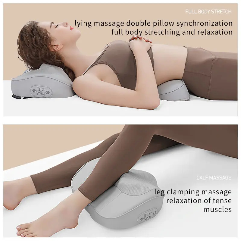 Low noise massage pillow heated massage pad with finger pressure roller for neck and shoulder head and waist massage traction 240914