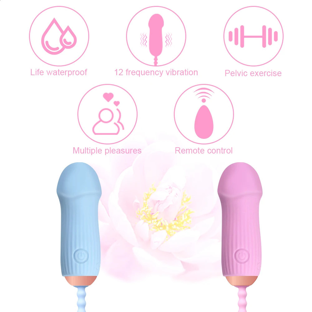 Nipple Vaginal Clitoris Stimulation Anal Vaginal Balls G-spot Vibrating Egg Remote Control Mushroom Head 12 Speeds 240904