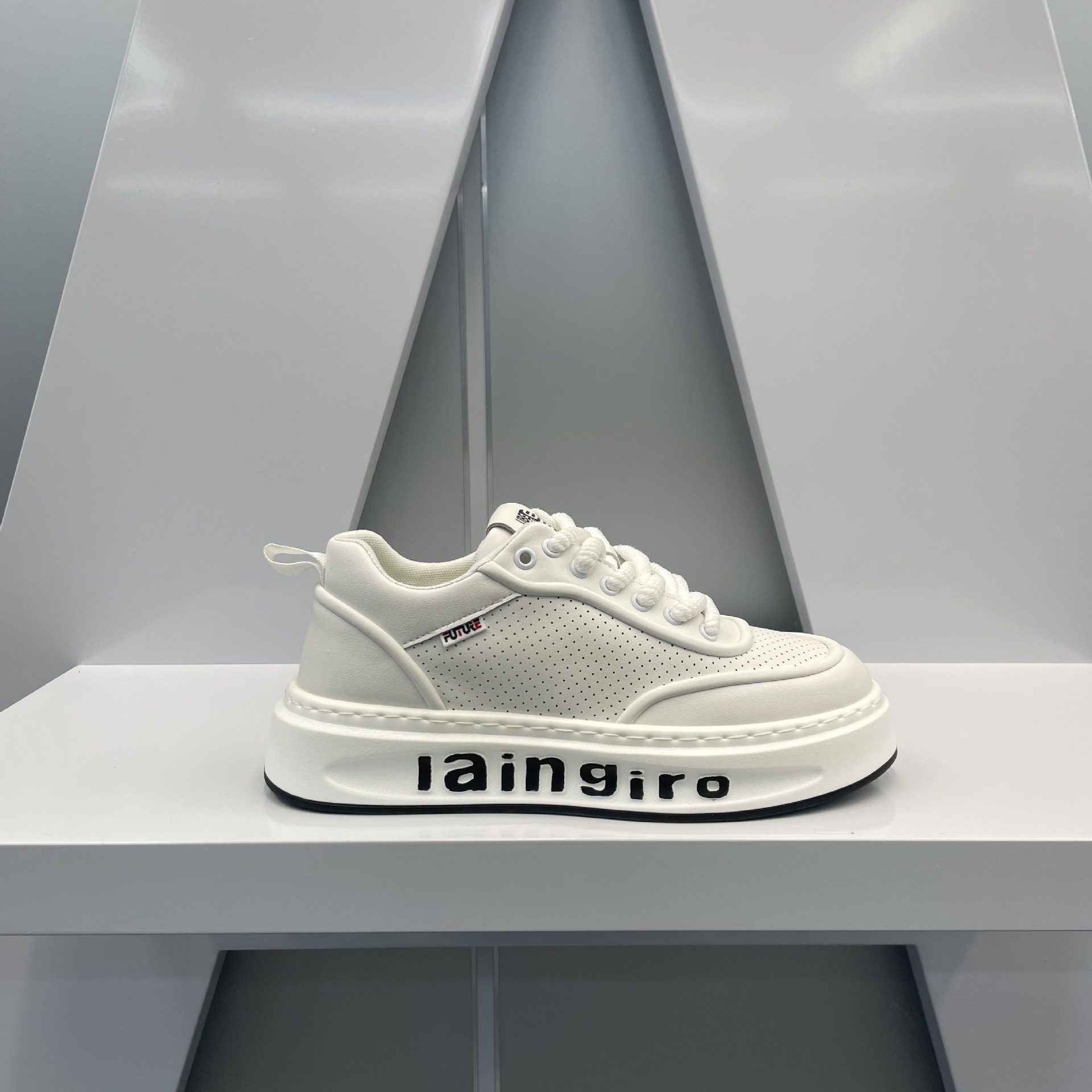 Ddmybear Autumn Breathable Men's 2024 Height Increasing White Hollowed Out Dad New Trendy Shoes Chinese Brand Shoes F915-159