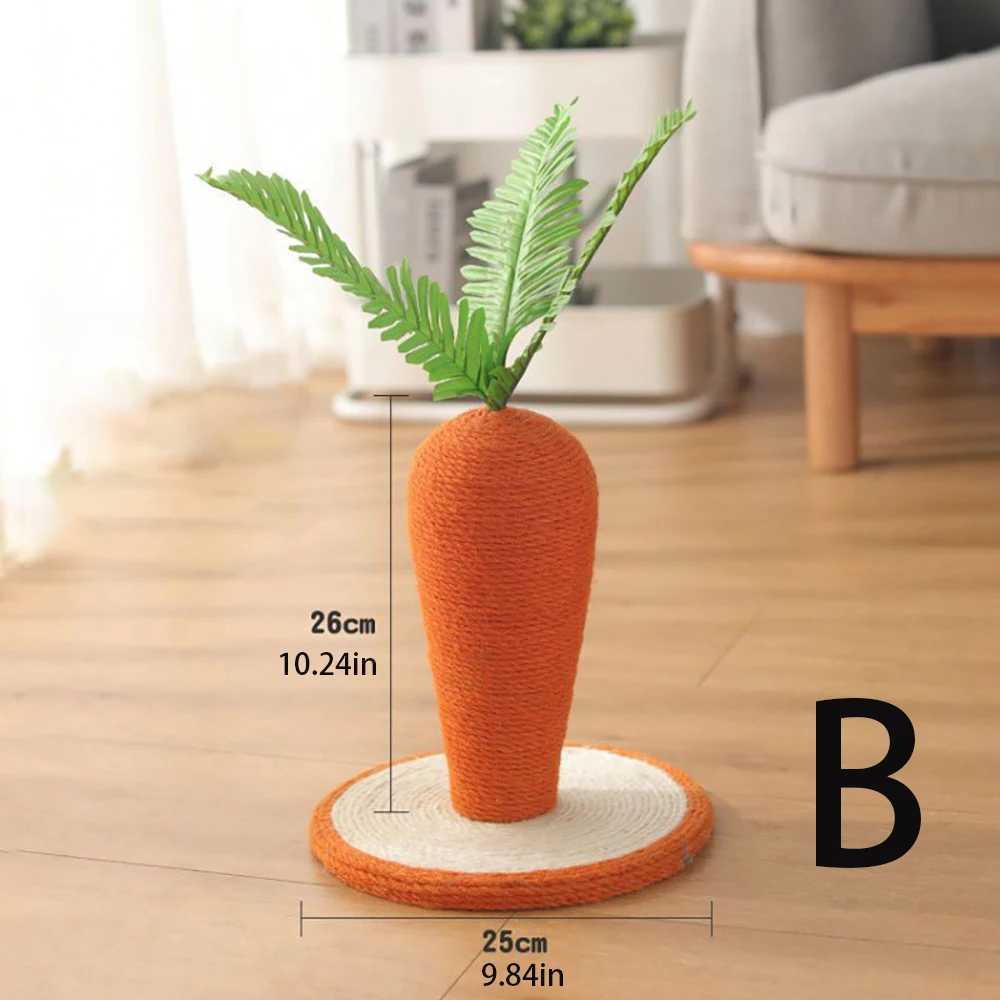 Cute Carrot Cat Tree Sisal Hemp Cat Scratch Board 40*30cm Logs Material Cat Tower Scratching Post Griffoir Chat