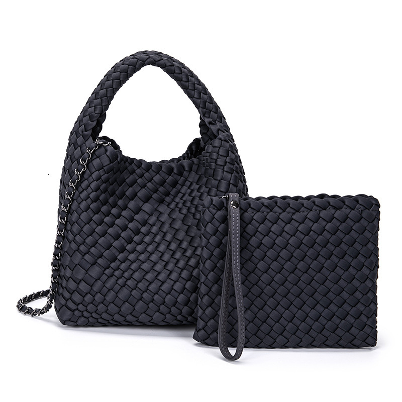2024 new waterproof diving cloth hand woven women's casual handle, mother bag, single shoulder crossbody bag