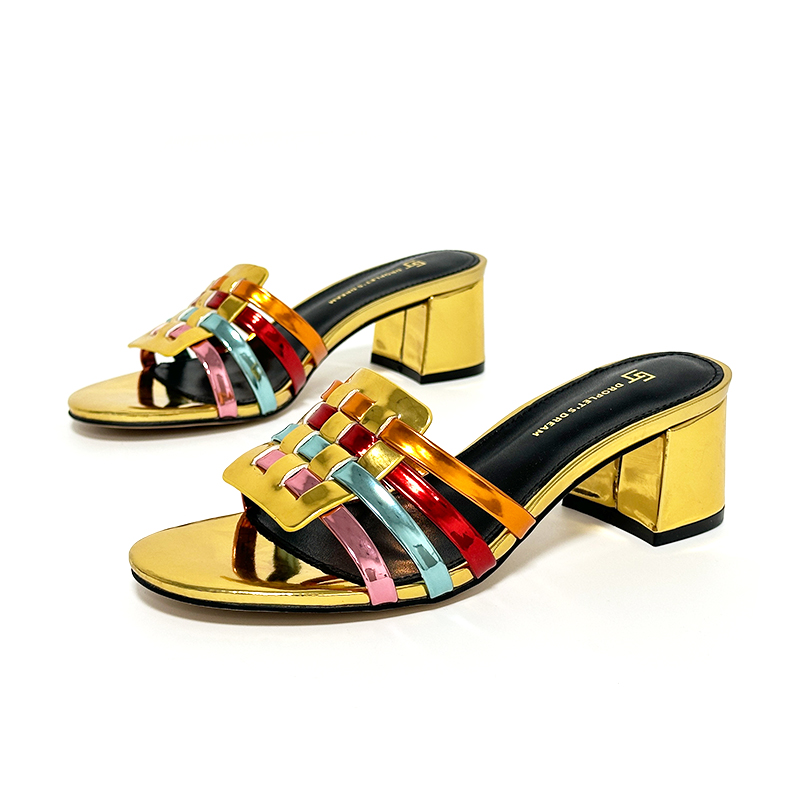 designer slippers heels for women sexy sandals indoor outdoor slides Genuine Leather shoes with box size 35-44