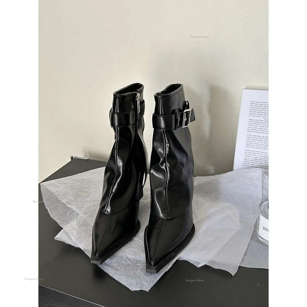 Women's Booties 2024S New Design Stiletto Heel Gentle Style Vintage Style Minimalist Style Triple Black Commuter Shoes Free Shipping